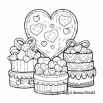 Valentine's Day Heart Shaped Cakes Coloring Pages 1