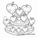 Valentine's Day Heart Shaped Cakes Coloring Pages 2