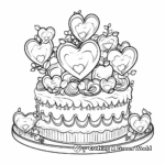 Valentine's Day Heart Shaped Cakes Coloring Pages 3