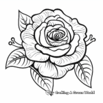 Valentine's Day Rose Heart Coloring Pages 4