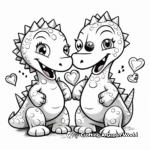 Valentine's Day Special: Loveable Dinosaurs Coloring Pages 2