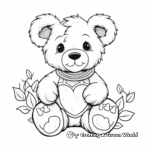 Valentine's Day Teddy Bear Coloring Pages 1