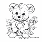 Valentine's Day Teddy Bear Coloring Pages 2