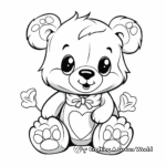 Valentine's Day Teddy Bear Coloring Pages 3