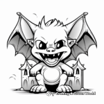 Vampire Bat and Haunted House Coloring Pages 3