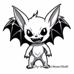 Vampire Bat and Moon Coloring Pages 4