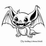 Vampire Bat in Flight Coloring Pages 2