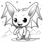 Vampire Bat in the Night Sky Coloring Pages 1