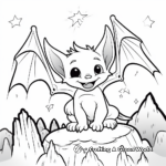 Vampire Bat in the Night Sky Coloring Pages 2