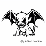Vampire Bat Silhouette Coloring Pages 4
