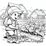 Vegetable Garden Scene Coloring Pages 3