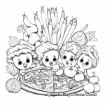 Veggie Loaded Pizza Coloring Pages for Kids 4