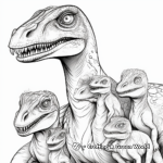 Velociraptor Family Coloring Pages: Male, Female, and Babies 1