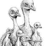 Velociraptor Family Coloring Pages: Male, Female, and Babies 3