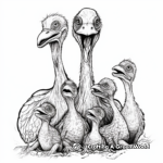 Velociraptor Family Coloring Pages: Male, Female, and Babies 4