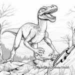 Velociraptor Hunting Scene Coloring Pages 1
