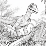 Velociraptor in the Wild: Jungle-Scene Coloring Pages 2