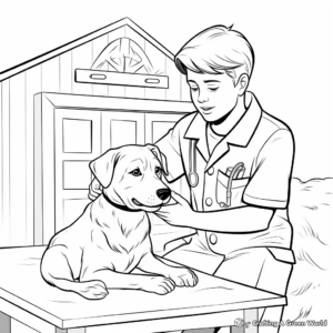 Vet Tech and Wildlife Scene Coloring Pages 4