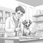 Vet Tech in Action: Clinic-Scene Coloring Pages 1