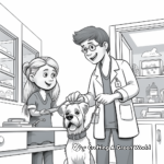 Vet Tech in Action: Clinic-Scene Coloring Pages 2