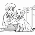 Vet Tech with Dog Coloring Pages 2
