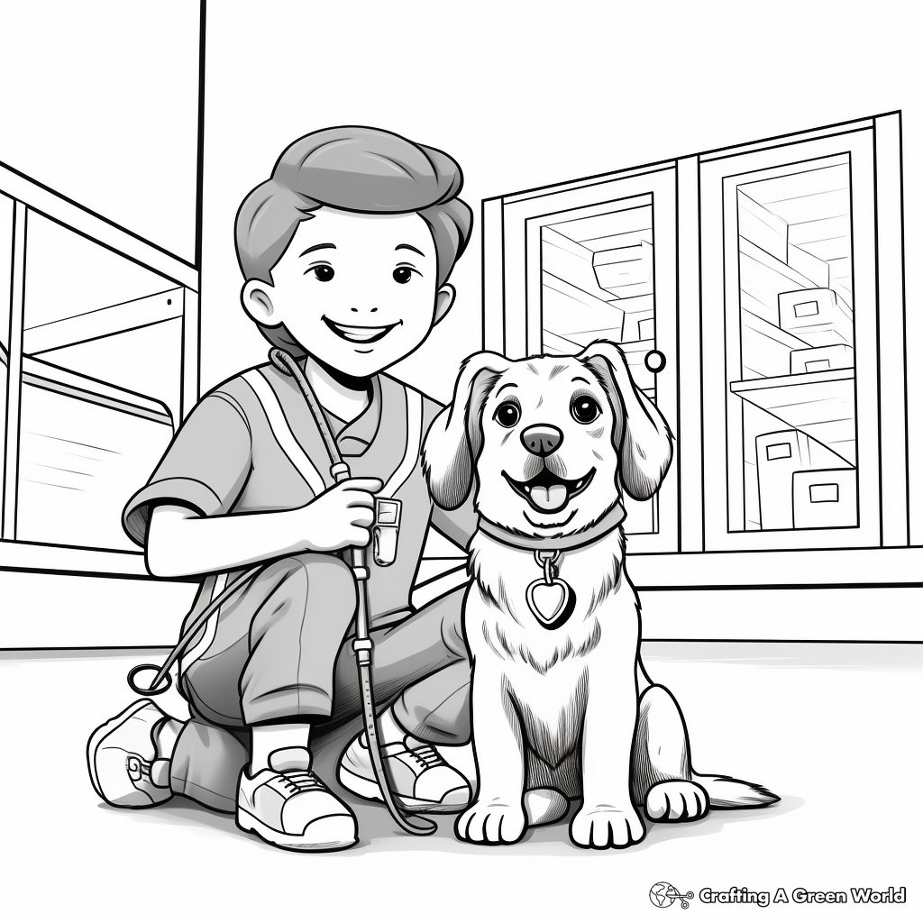 Vet Tech with Dog Coloring Pages 4