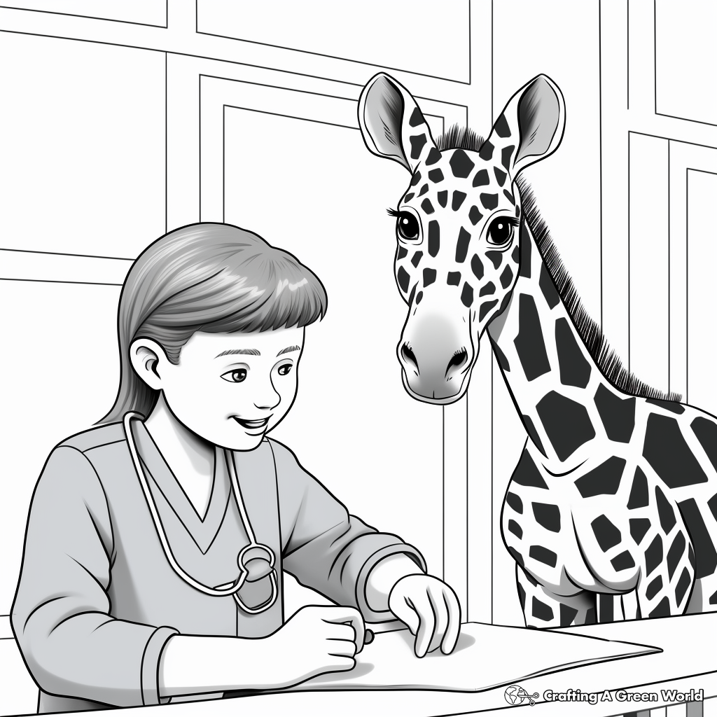 Vet Tech with Exotic Animals Coloring Pages 1