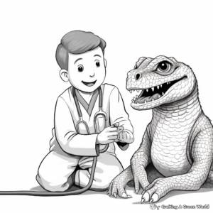 Vet Tech with Reptiles Coloring Pages 1
