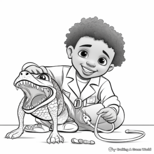Vet Tech with Reptiles Coloring Pages 3