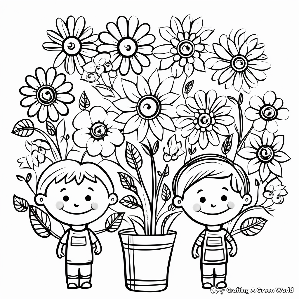 Vibrant 100 Flowers Coloring Pages 1