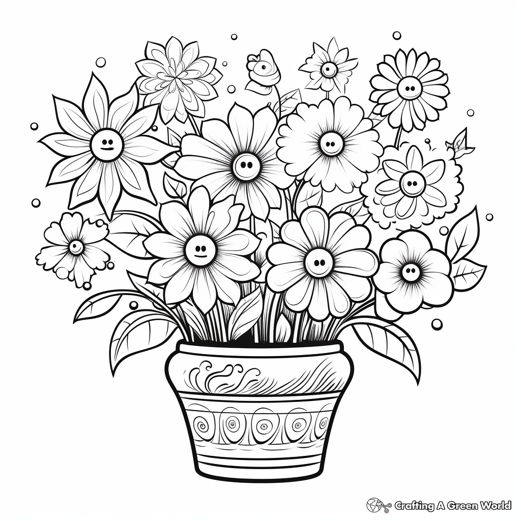 Vibrant 100 Flowers Coloring Pages 2