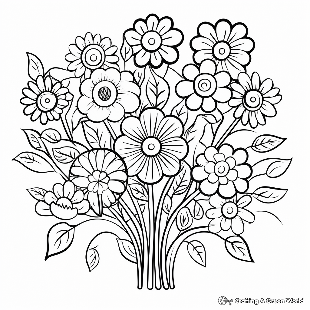 Vibrant 100 Flowers Coloring Pages 4