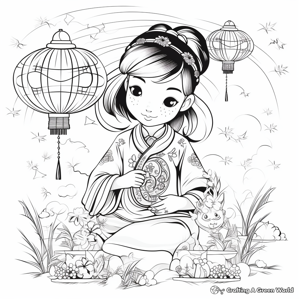 Vibrant Chinese Lantern Festival 2023 Coloring Pages 2