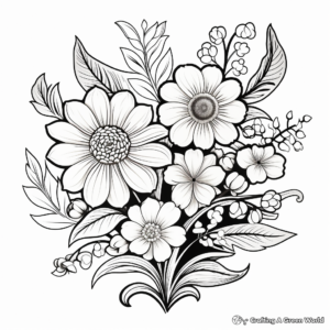 Vibrant Fall Flowers Coloring Pages 1