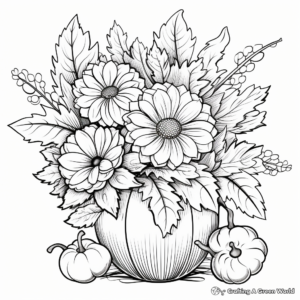 Vibrant Fall Flowers Coloring Pages 2