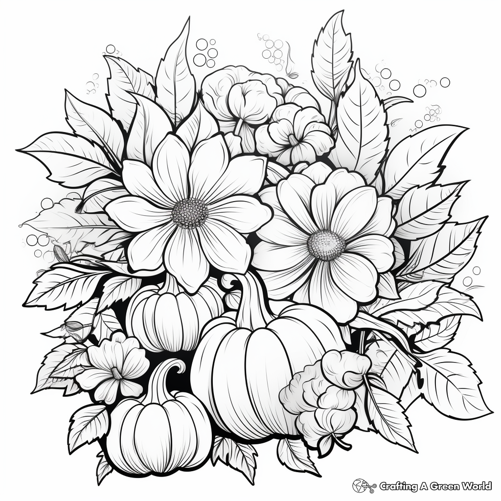 Vibrant Fall Flowers Coloring Pages 3