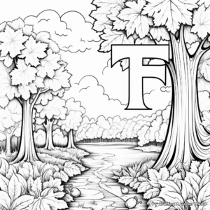Vibrant Fall Foliage Coloring Pages for Adults 1