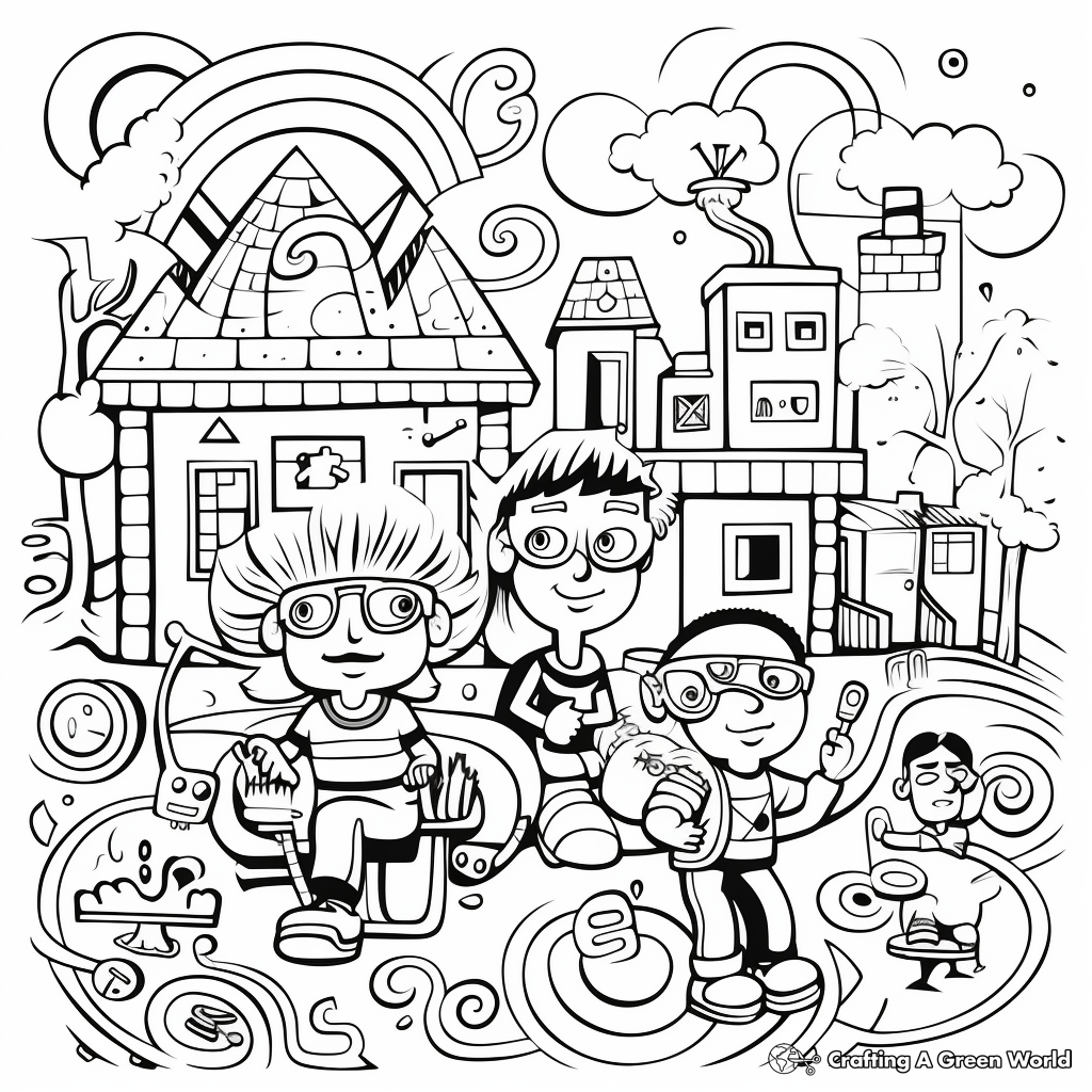 Vibrant Friday Afternoon Coloring Pages 1