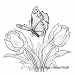 Vibrantes páginas para colorear mitad mariposa, mitad tulipán 1