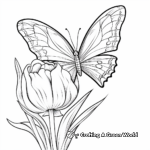 Vibrantes páginas para colorear mitad mariposa, mitad tulipán 2
