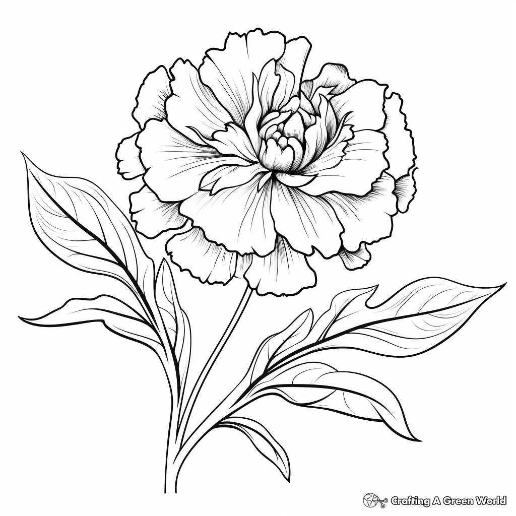 Vibrant Marigold Fall Flower Coloring Pages 1