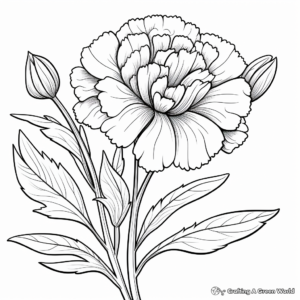 Vibrant Marigold Fall Flower Coloring Pages 3