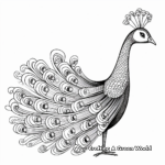 Vibrant Peacock Tail Coloring Pages 3