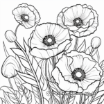 Vibrant Poppies Coloring Pages 1