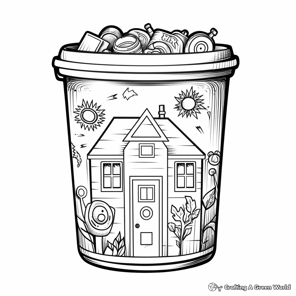 Vibrant Recycling Bin Coloring Pages 1