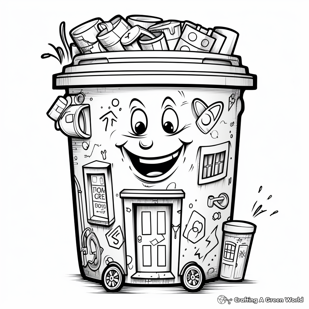 Vibrant Recycling Bin Coloring Pages 2