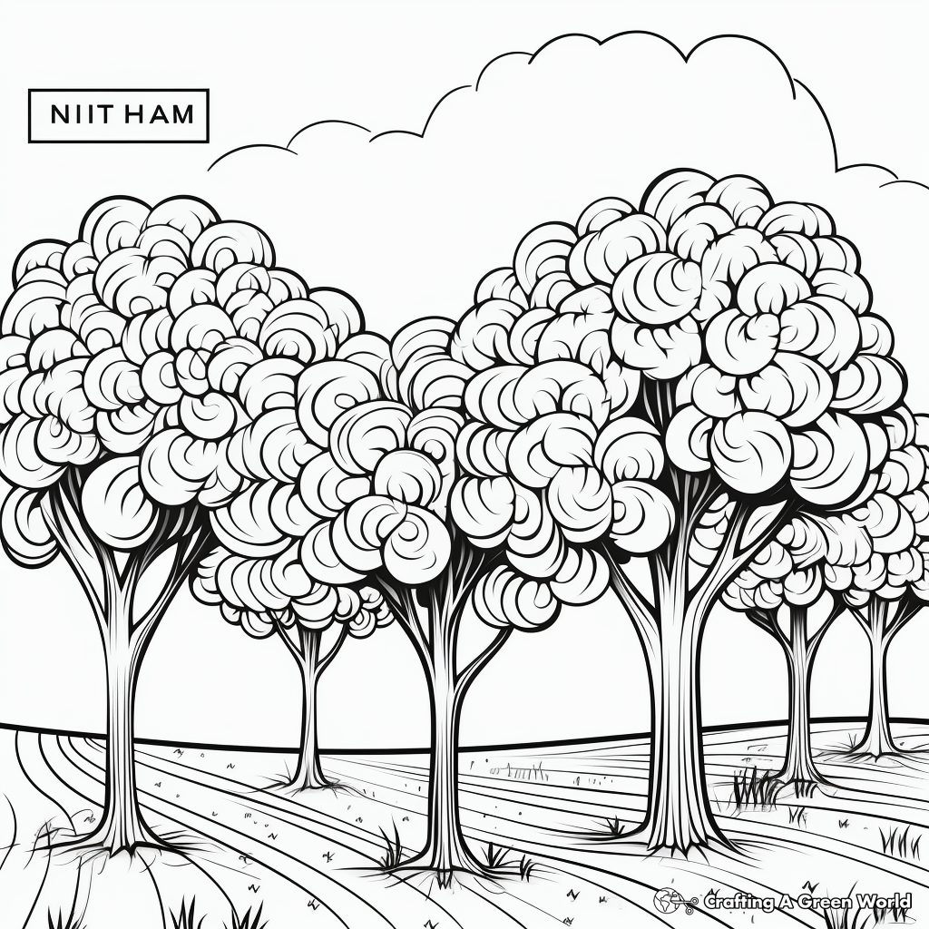 Vibrant September Trees Coloring Sheets 4