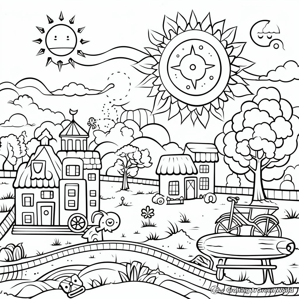 Vibrant Summer Festival Coloring Pages 4