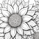 Vibrant Sunflower Petal Detail Coloring Pages 2