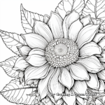 Vibrant Sunflower Petal Detail Coloring Pages 4